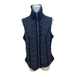 Chico’s Black & White Polka Dot Women’s Sleeveless Zip-Up Vest Size 1